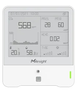 Milesight AM319-868M T° - H - PIR -Licht - TVOC -Luchtdruk - CO2 - PM2.5 en PM10 HCHO-IR-W/O3  sensor  & Display