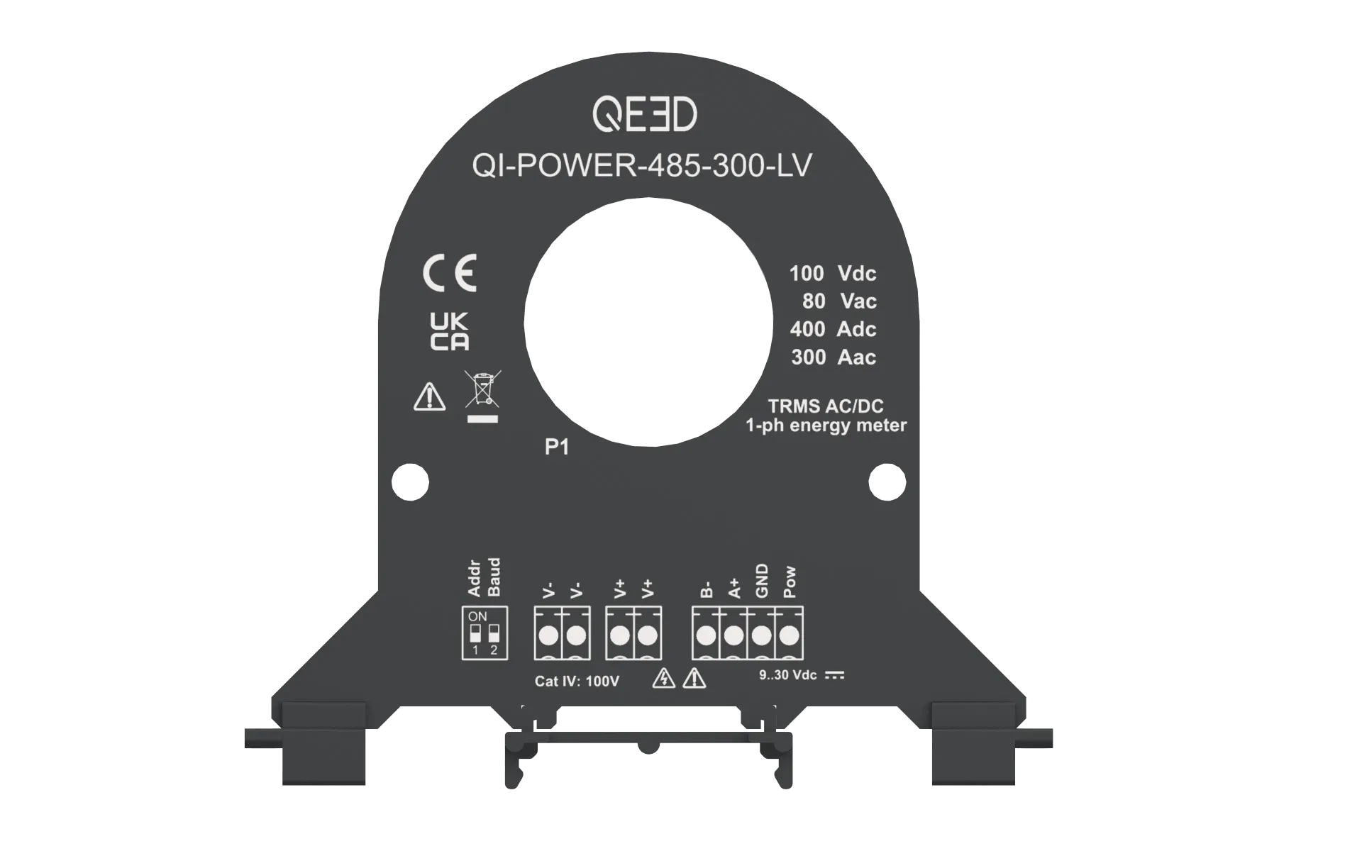 [QI-POWER-485-300-LV] QEED QI-POWER-485-300-LV  Single phase power meter- 300A AC-400A DC / 100V DC - 80 V AC