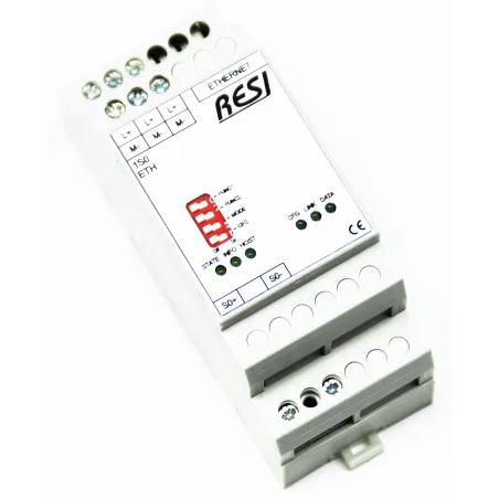[RESI-1S0-ETH] RESI- 1x SO pulse counter - Ethernet TCP/IP Modbus output - External power supply between 12 and 48 V DC